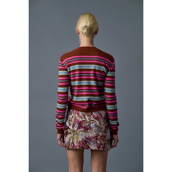Le Superbe My Crew Cashmere Sweater in Rust Multi Color Womens Size XS - Picture 5 of 10